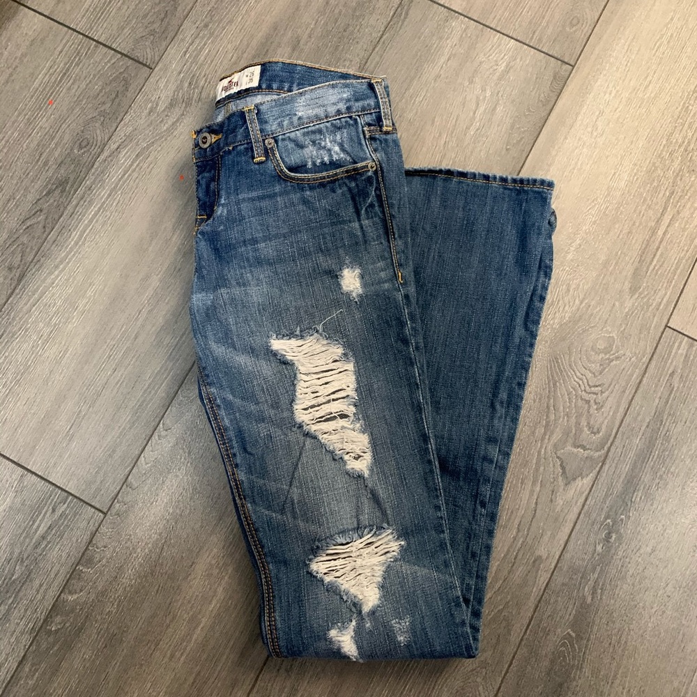 Hollister destroyed flare jeans
